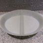 Pyrex Snowflake 1 1/2qt Oval Divided Serving Dish Turquoise on White