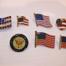 MIXED LOT OF HAT PINS - US NAVY AMERICAN FLAGS MIXED LOT OF HAT PINS - US NAVY AMERICAN FLAGS