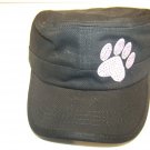 PURPLE PAW DAZZLE MILITARY CAP HAT BLACK BLING METAL CLASP PURPLE PAW DAZZLE MILITARY CAP HAT BLACK BLING METAL CLASP