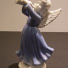 Inarco Blue Ceramic Angel with Horn Vintage Christmas HTF Inarco Blue Ceramic Angel with Horn Vintage Christmas HTF