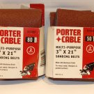Porter Cable Multi-Purpose Sanding Belts 3" x 21" 50 + 80 grit