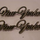 1974 75 76 77 78 CHRYSLER NEW YORKER GOLD SCRIPT EMBLEMS #4022351 W/ STUDS 1974 75 76 77 78 CHRYSLER NEW YORKER GOLD SCRIPT EMBLEMS #4022351 W/ STUDS