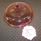 CRANBERRY PYREX 34 V 1.5C ROUND LID W/ RIBS CORNING WARE VISIONS