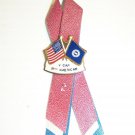 UAW V CAP BUY AMERICAN LAPEL / HAT PIN & RIBBON UNITED AUTO WORKERS