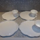 White Milk Glass 4 Snack Plates & 3 Coffee Cups Grape Vine Indiana Vintage White Milk Glass 4 Snack Plates & 3 Coffee Cups Grape Vine Indiana Vintage