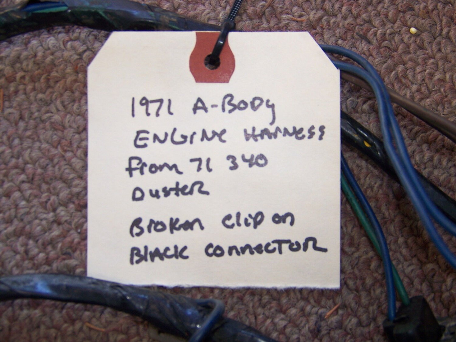 1971 PLYMOUTH DUSTER 340 ENGINE WIRING HARNESS OEM