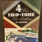 4 New Two-Tone Color Creations by Chrysler Sales Brochure 1940