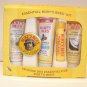 BURT'S BEES ESSENTIALS KIT TRAVEL SIZE CLEANSING CREAM HAND SALVE LOTION BALM +