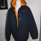 Eddie Bauer EB650 Down Filled Hooded Coat EUC LARGE Steel Gray & Orange Eddie Bauer EB650 Down Filled Hooded Coat EUC LARGE Steel Gray & Orange