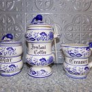 Arnart Blue Onion Instant Coffee, Creamer & Sugar Set Vintage Kitsch Arnart Blue Onion Instant Coffee, Creamer & Sugar Set Vintage Kitsch