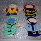 Manhattan Toy Hand Puppets - Fireman Construction Policeman Surgeon EUC 2006 Manhattan Toy Hand Puppets - Fireman Construction Policeman Surgeon EUC 2006