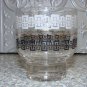 Vintage Libbey Glass Condiment Container Jar White Gold Black EUC