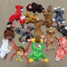 Beanie Babies Lot of 14 Roam Pinchers Niles Nanook Trumpet Bucky Claude Paul +