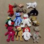 Ty Beanie Babies Asstd Rover Echo Whisper Toboggan Valentina Holiday Teddy x 3+