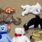 Ty Beanie Babies Asstd Rover Echo Whisper Toboggan Valentina Holiday Teddy x 3+