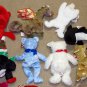 Ty Beanie Babies Asstd Rover Echo Whisper Toboggan Valentina Holiday Teddy x 3+