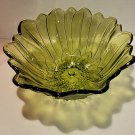 Vintage Indiana Glass Avocado Green Sunflower Bowl MCM Retro