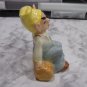 Pixie Elf Gnome Sitting on Log Vintage Ceramic
