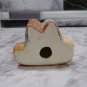 Pixie Elf Gnome Sitting on Log Vintage Ceramic