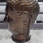 Large Glass Buddha Head Brown / Bronze Life size 11 1/4" Tall Tabletop Zen