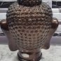 Large Glass Buddha Head Brown / Bronze Life size 11 1/4" Tall Tabletop Zen