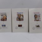 3 First Day Of Issue Collectors Postage Stamps Red Ball Express Submarines P-51