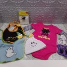 Baby Girl Halloween Lot Hocus Pocus Scaredy Cat Bodysuit Bibs Mittens Hat NWT Baby Girl Halloween Lot Hocus Pocus Scaredy Cat Bodysuit Bibs Mittens Hat NWT