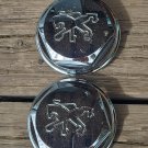 Peugeot 504 505 OEM Vintage Chrome Wheel Center Hubcaps Pair 1980-1984