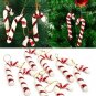 Xmas Tree Red White Christmas Crutch 7cm Plastic Hanging Ornaments Party Decoration