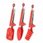 3 Non-Slip Stainless Steel Kitchen Cooking Food Tong Set.