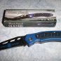 Black Squall Blue Tactical Chipaway Cutlery 4 1/2 " Closed Collectible Collector Knife
