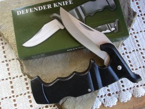 Black Defender 4 3/4 " Lockback Closed Collectible Collector Pocket Knife