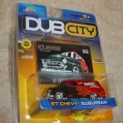 Jada DubCity DUB CITY Old Skool 1957 Die Cast Red Black Flames Chevy Suburban Car Truck