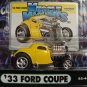 Muscle Machines Yellow 1933 Ford Coupe Hotrod Die Cast Car