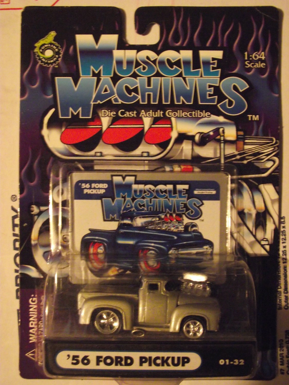 Muscle Machines 56 1956 Grey Hotrod Ford Pickup Truck Classic Made Better!
