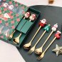 Christmas Fork And Spoon Set, Stainless Steel Creative Tableware,Coffee Tea  Forks And Spoons