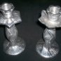 *~GC Vintage Floral~ Pewter Made in India Candle Sticks