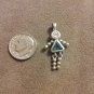 *~Vintage Sterling Silver Blue Birthstone girl Charm/pendant