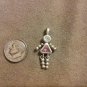 *~Vintage Sterling Silver Pink October Birthstone girl Charm/pendant