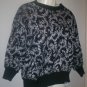 *~NWOT Vintage Estate Black & Silver Splat Knit top sz M