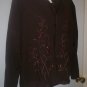 *~NWOT Vintage JENNY Brown 2 PC embellished Top sz sz L