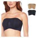 Rhonda Shear 2-pack Seamless Underwire Bandeau Bra (Beige/Black, Large) 793358