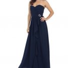 MayQueen Navy Crystal-Accent Pleated Strapless Gown & Shawl Size 8