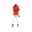 Willow Drive Women's Button-Front Asymmetrical-Hem Top (Cherry Tomato, XS)