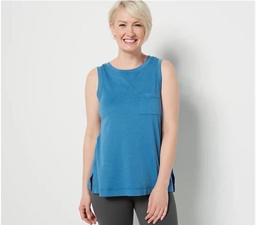 Koolaburra by UGG Sandwash Interlock Tank Top (Real Teal, XL) A472475