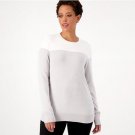 Girl With Curves Colorblock Fine Gauge Sweater (Pearl/Gray, Small) A523248