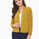 Kasper Open-Front Cardigan Golden PearBlack S