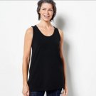 Susan Graver Weekend Essentials Comfy Cotton Tunic Tank (Black, XXSP) A479156