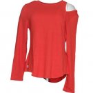 Soulgani Active Heart of It All Ohio Shoulder Cutout Top (Flame Red, S) A391881