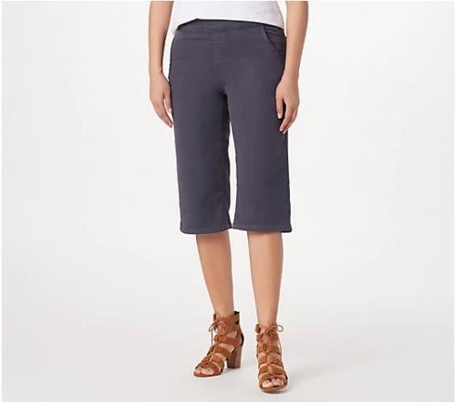 Denim & Co. Comfy Knit Wide-Leg Skimmer Pants (Charcoal Grey, Size 5X) A396471